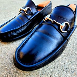 Gucci Horsebit Black Leather Loafer Size 9 D Regular with Silver-toned Hardware